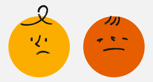 Žluté a oranžové dotčené tváře